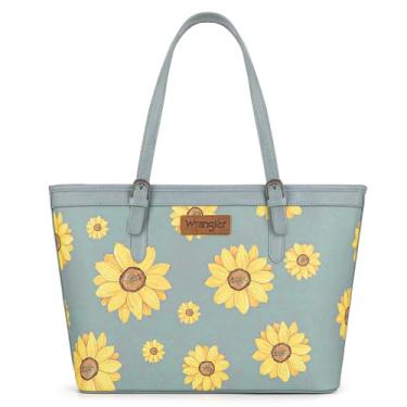 Imagem de Montana West Bolsa feminina Wrangler com estampa de girassol bolsa de ombro floral ocidental, Jeans, Large