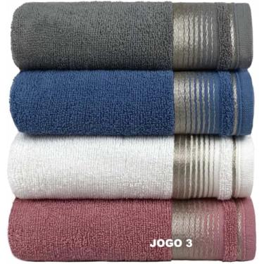 Imagem de KIT 4 Toalhas de Banho 75x150cm 100% Algodão Absorvente e Macia Hotel Academia Enxoval Adulto Premium (KIT 3)