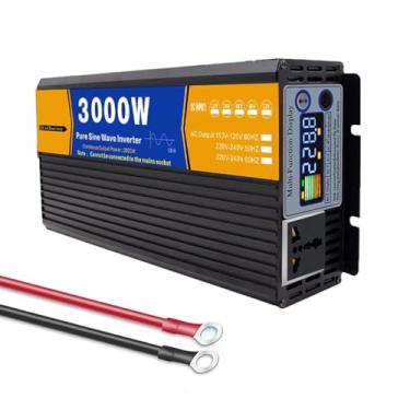 Imagem de Inversor de Potência de Onda Senoidal pura de 3000W, Conversor de 12 V/24 V/48 V/60 V/72 V CC para 110 V/220 V CA, Inversor Solar de Baixa Frequência para Residências,48V to 220V