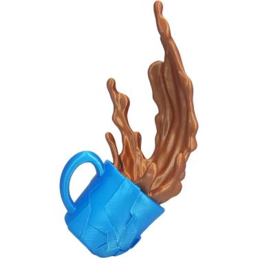 Imagem de Xícara Derramando Cafe Flutuante Bob Cantinho Cafe Azul /