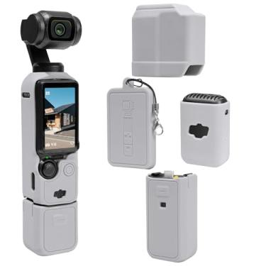 Imagem de TYUANDOUER Capa Pocket 3, capa protetora de silicone macio compatível com DJI Osmo Pocket 3 Creator Combo, capa protetora de tela leve Osmo Acessórios - Cinza