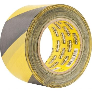 Imagem de Fita Zebrada Sem Adesivo 70mmx200m Amarela E Preta - Vonder