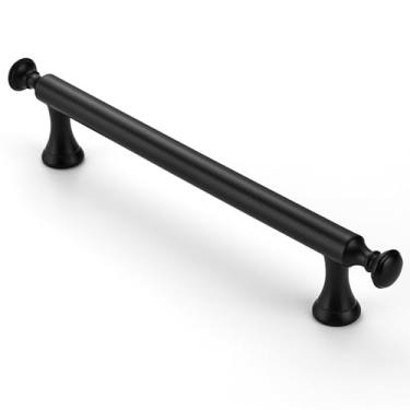 Imagem de Dazzleeta Pacote com 10 puxadores de armário de cozinha de 12 cm preto fosco puxadores de porta de armário vintage