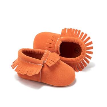 Imagem de Botas infantis com borla de caubói e sola macia antiderrapante para bebês meninas primeiro andador berço, sapatos ao ar livre, A01/marrom claro, 12-18 Months Toddler