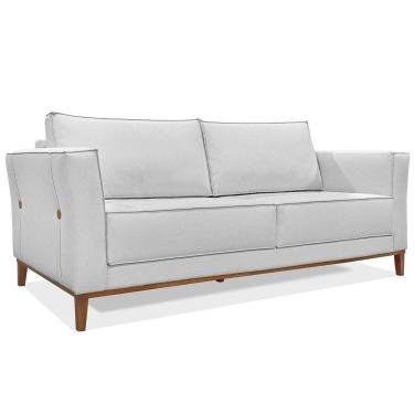 Imagem de Sofá Living 2 Lugares 1,90M Vega Linho Pés Castanho Cinza