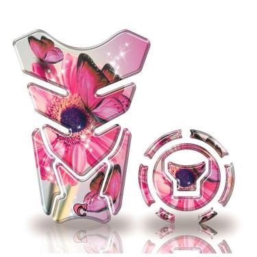 Imagem de Adesivo Protetor Tanque E Bocal Honda + 2018 Borboleta Rosa