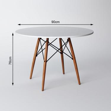 Imagem de Mesa Eames Eiffel Redonda De Jantar 90Cm Branca