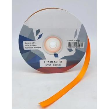 Imagem de Fita de Cetim Simples 10mm N°2 com 50 Metros - UNIDADE - Escolha a Cor (LARANJA - C1024)