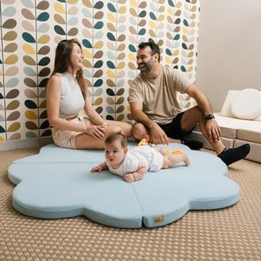 Imagem de Tatame Infantil Flowerpad – Tapete Infantil em Tecido Macio e Acolchoado com Design Modular - Little Duck (Azul Claro)
