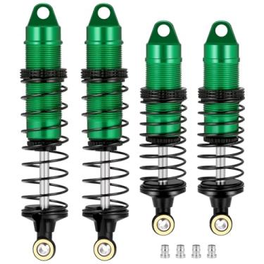 Imagem de WEFEINO 4Pcs Aluminum Front & Rear Shock Set RC Dampers Upgrade Parts for Losi 1/16 Mini-B 1/18 Mini-T RC Car Buggy (Green + Black)