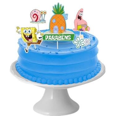 Imagem de DECORACAO DE BOLO CENARIO BOB ESPONJA CORE 05 un.