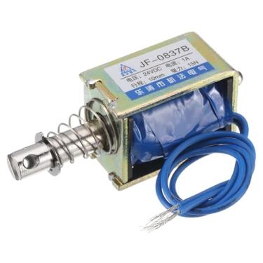 Imagem de Generic Solenoide DC 24V 1A Eletroímã Push Pull Tipo 15N 10mm Actuador Solenoide Curso Quadro Aberto Movimento Linear JF-0837B Solenoide Ímã