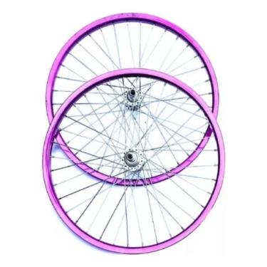 Imagem de Par Rodas Aro 20 Alumínio Raio Fino Cor Amarela