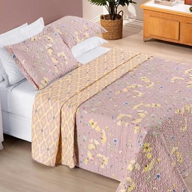 Imagem de Colcha Estampada Dupla Face Bouti King 03 Peças - Lavanda