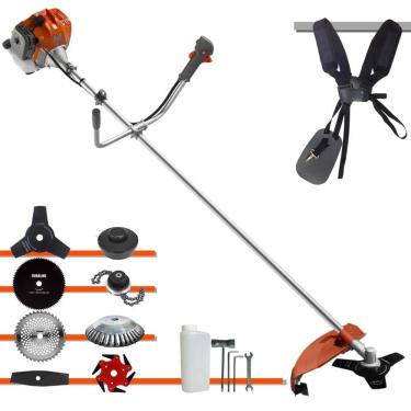 Imagem de Aparador de Grama Tekna RL520ACNTK 52cc 2HP Com Carretel + Facas 2 Pontas, 3 Pontas, 6 Pontas, 40 Dentes Vídea, 80 Dentes, Trimmer e Escova de Aço