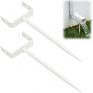 Imagem de Otoolling Pacote com 2 suportes de calha para água da chuva, adaptadores de calha, ferro galvanizado resistente, resistente e durável, tamanho ajustável, âncoras à prova de ferrugem para suporte de