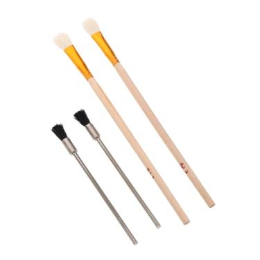 Imagem de NUOBESTY 4 peças kit de limpeza de aerografia spray caneta limpador bocal escova escova aerógrafo ferramentas de limpeza escovas pequenas para manutenção