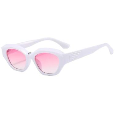 Imagem de HCPIHF Óculos de sol retrô fashion feminino e masculino UV400 para festa ao ar livre (branco)