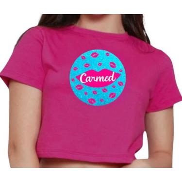 Imagem de Cropped Top Blusinha Camisa Infantil Estampa Divertido Carmed Algodão,