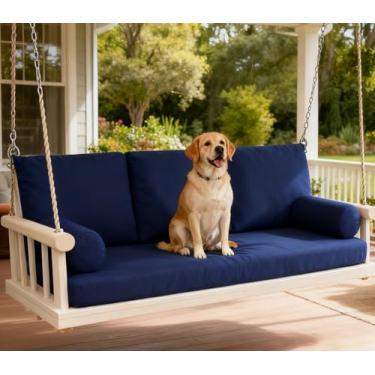 Imagem de Oslimea Capa de almofada para sofá ao ar livre, para pátio, solteiro, à prova d'água, capa de almofada, capa de colchão para varanda, sofá-cama, azul, 190 cm L x 99 cm P x 15 cm A, apenas capa