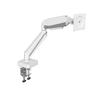 Imagem de BEGWVDJTP Suporte para monitor branco de pressão de ar livre de cantilever aumenta a altura sem perfuração (ProMAX branco)