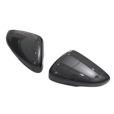 Imagem de Capa de espelho retrovisor para Focus Mk4 2019-2023 preto/padrão de carbono versão da tampa do espelho lateral acessórios do carro capa traseira externa (par de padrão de carbono)