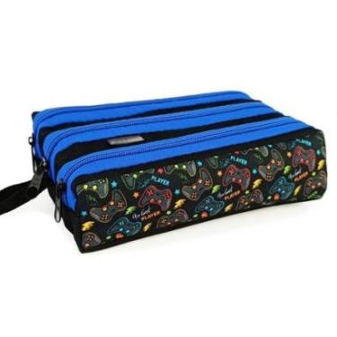 Imagem de Estojo Escolar Infantil Organizador 3 Divisorias Bolsinha de Lápis Organizador Triplo-Feminino