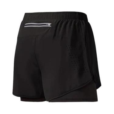 Imagem de Shorts Masculinos De Corrida De Secagem Rápida Em Preto, Dupla Camada,