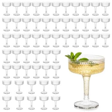 Imagem de Houmury 56 peças de taças de vinho de plástico de 198 g inquebráveis para casamento, taças de champanhe, taças reutilizáveis de acrílico transparente para festa de aniversário (56)