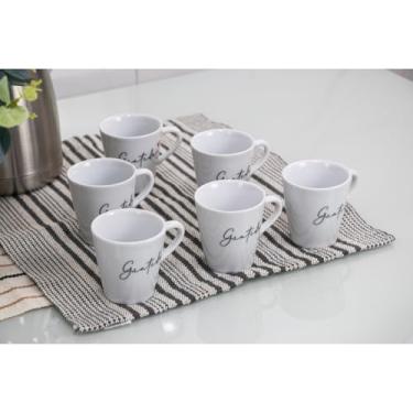 Imagem de Caneca Xícara de Porcelana Preta – Desenho Coração Tulipinha, Ideal para Café, Cantinho do Café e Presente de Gratidão (Branco)