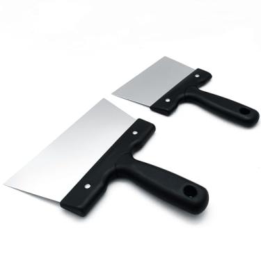 Imagem de 2 espátulas de aço inoxidável para revestimento de chocolate, espátulas grandes e pequenas, termostato de chocolate, pastelaria, picador de bolo, smoothig para decoração, espátula de confeiteiro