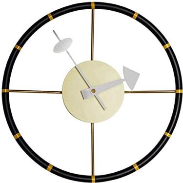 Imagem de U5GAAALPPQ9 Relógio de parede de metal sem sons de tique-taque para a cozinha, casa, escritório, sala de estar e quarto, decorativo 31 x 31 x 7 cm