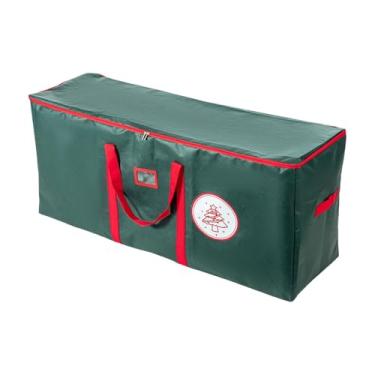 Imagem de MotiveTech Saco para guardar árvore de Natal, capa protetora contra poeira para transporte, organizador de árvore de Natal com zíper e alças, Verde
