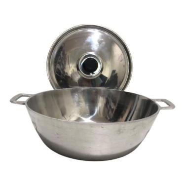 Imagem de Tacho N30 Alumínio Batido Fundido Com Tampa - Tacho de Aluminio Grosso