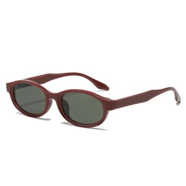 Imagem de Óculos de Sol UV400 - Armação Oval Punk com Lentes Transparentes em Duas Cores para Homens e Mulheres, Ideal para Esportes ao Ar Livre, Corrida e Ciclismo, Cor Vinho Tinto