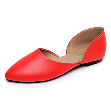 Imagem de VenusCelia D'Orsay Sapatilha feminina, Vermelho, 37