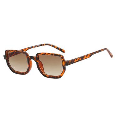 Imagem de Óculos de Sol Masculinos com Armação Pequena e Lentes Degradê, Proteção UV400, Ideais para Esportes ao Ar Livre, Corrida e Ciclismo, Estampa de Leopardo