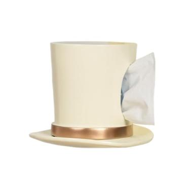 Imagem de Capa de caixa de lenços de papel de resina, suporte para mesa de café, suporte de lenços de mesa, dispensador de guardanapos para casa, banheiro, cozinha, quarto, escritório, caixa de lenços (branco)