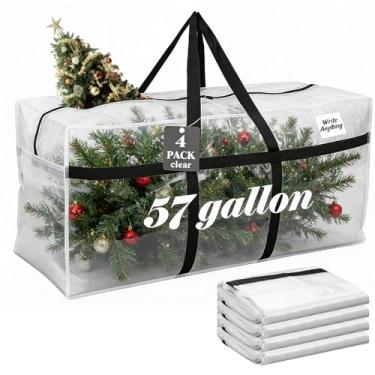 Imagem de Windyun Pacote com 4 sacos de armazenamento extragrandes XXL bolsa de mudança com zíper alça forte jumbo resistente caixa de transporte dobrável para dormitório universitário viagem roupas espaço (57