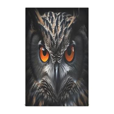 Imagem de Wassud Toalhas de cozinha coruja olhos vermelhos panos de prato de cozinha 1 pacote panos de prato macios com laço para pendurar toalha de mão super absorvente de secagem rápida toalhas de chá de mesa