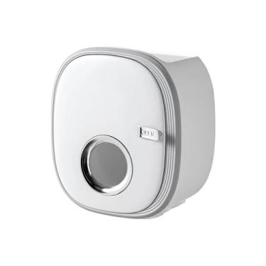 Imagem de x3anggyt5 Caixa de lenços de papel, dispensador de toalha de papel, dispensador de guardanapos montado na parede para banheiro, cozinha, escritório e suporte de caixa de papel higiênico (cinza)