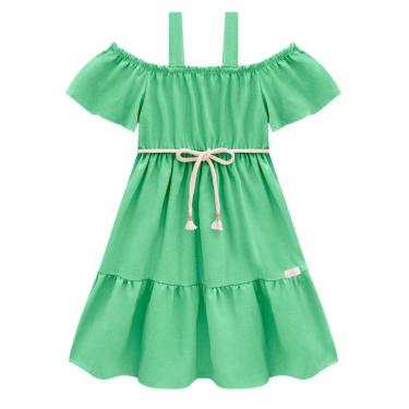 Imagem de Vestido Infantil Midi em Viscose Verde Kukiê-Feminino