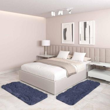 Imagem de Jogo Tapete Passadeira Quarto 2 Uni Cinza 50 X 140 Cm