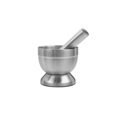 Imagem de Pilao com Macerador Socador Aço Inox Temperos Alho Ervas