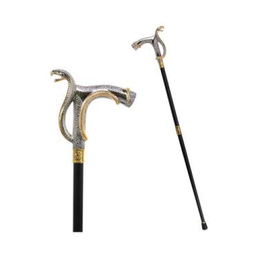 Imagem de Bengala De Ouro Branco Com Cabeça De Cobra, Presente De Moda, Decoraçã