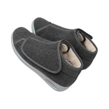 Imagem de Botas De Inverno Femininas Quentes De Veludo Ortopédicas, Ajuste Largo