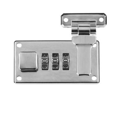 Imagem de Fechadura Tipo Segredo Cromada Com 3 Códigos Numéricos E Trava No Lado