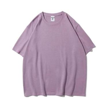 Imagem de Camiseta Masculina Oversized De Algodão 9.9oz, Alta Qualidade, Manga C