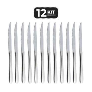 Imagem de Kit 12 faca de churrasco inox acabamento brilho - Chef Line