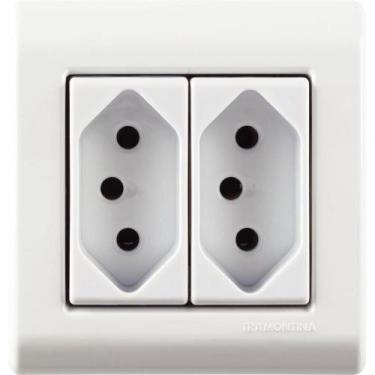 Imagem de Caixa de Sobrepor com 2 Tomadas 2P+T 10A 250V Liz Branca Tramontina